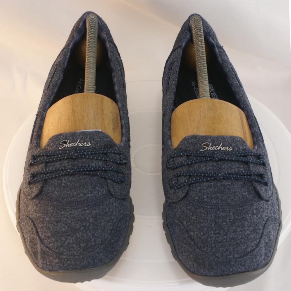 Skechers Relaxed Fit Navy Blue Bungee Slip On Shoes 23839 Womens 8